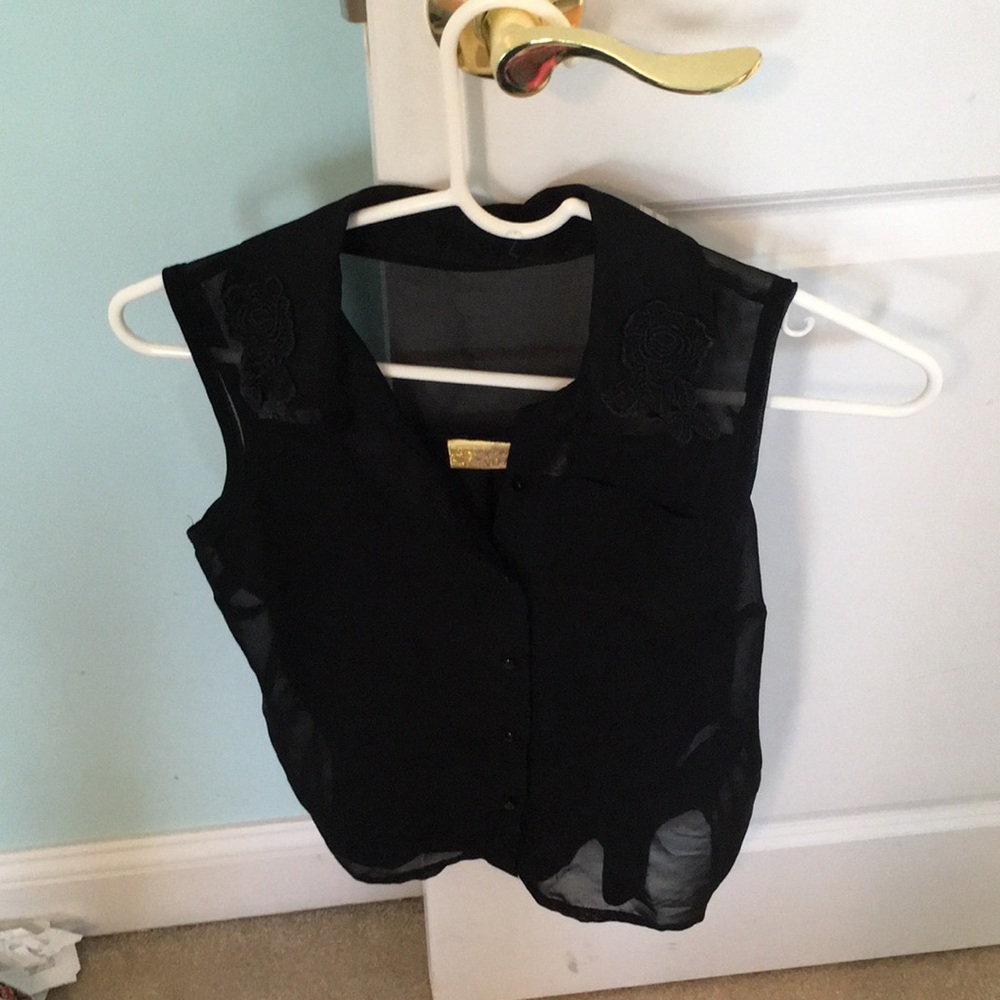 Sheer front black Vera Wang Top